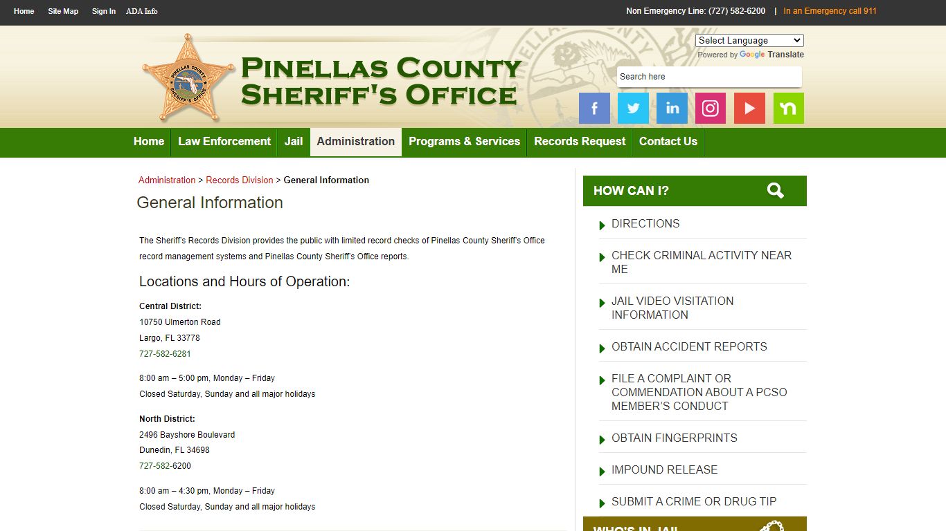 General Information - Pinellas County Sheriff's Office